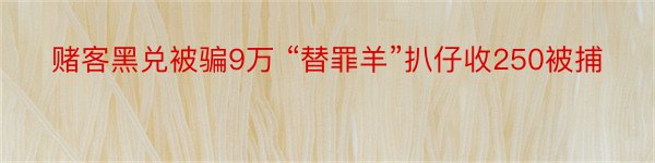 赌客黑兑被骗9万 “替罪羊”扒仔收250被捕