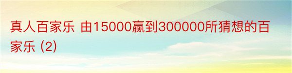 真人百家乐 由15000赢到300000所猜想的百家乐 (2)