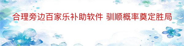 合理旁边百家乐补助软件 驯顺概率奠定胜局