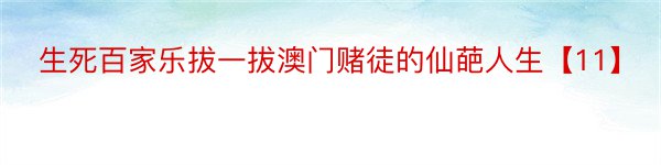 生死百家乐拔一拔澳门赌徒的仙葩人生【11】