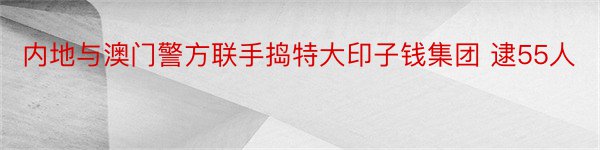 内地与澳门警方联手捣特大印子钱集团 逮55人