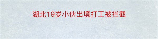 湖北19岁小伙出境打工被拦截