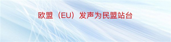 欧盟（EU）发声为民盟站台