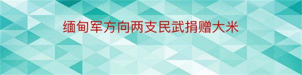 缅甸军方向两支民武捐赠大米