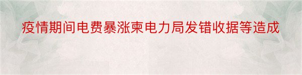 疫情期间电费暴涨柬电力局发错收据等造成