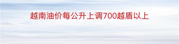 越南油价每公升上调700越盾以上